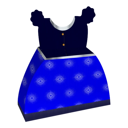 Gown Shape Gift Box Premium Silver